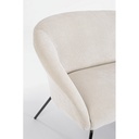 Divano acciaio velluto bianco Aiko Velvet cm 142 x 80 x 75