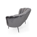 Divano due posti in tessuto Grigio Fumo a conchiglia OREL 135x76,5x h79 cm