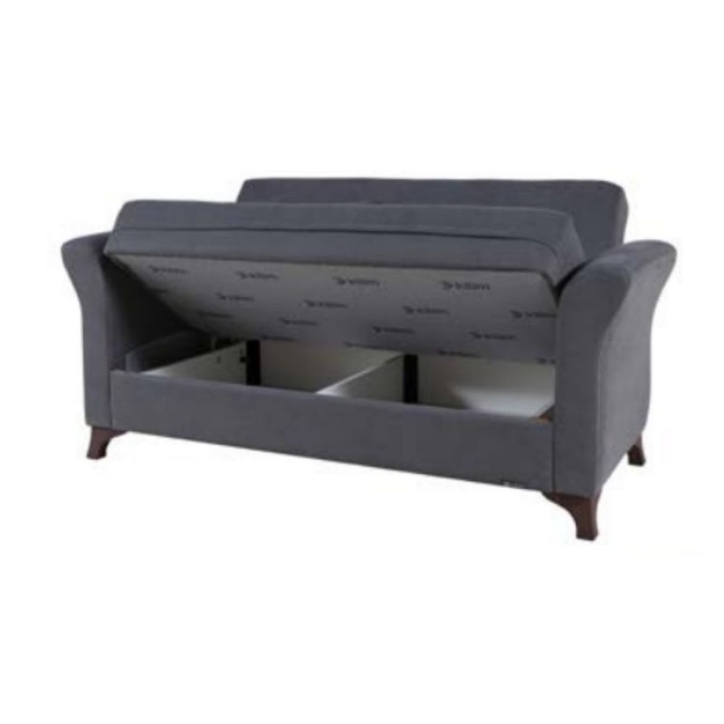 Divano due posti in tessuto con contenitore Grigio  BUKET 160x86x h85 cm