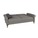 Divano letto Silvera 3 posti tessuto spigato grigio marrone