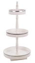 Espositore legno bianco 3 piani tondo cm 50 x 50 x 102
