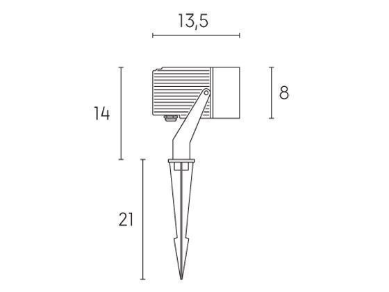 Faretto C/Picc 12W Led 4000K  linea tube  grafite