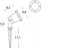 Faretto Gu10 C/Picchetto  linea spot  nero