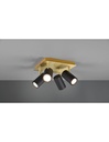 Faretto Marley Piastra Quadrata Oro 4 Spot Cilindrici Neri Orientabili Trio Lighting