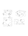 Faretto Marley Piastra Quadrata Oro 4 Spot Cilindrici Neri Orientabili Trio Lighting