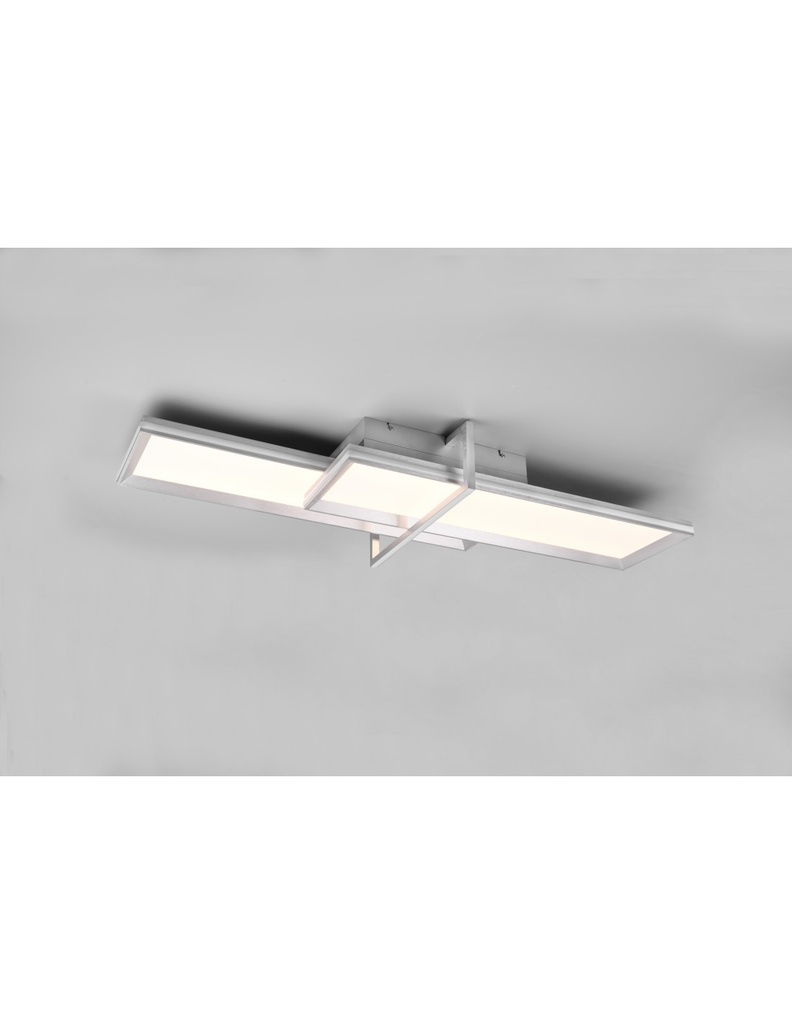Lampada Da Soffitto 2 Rettangoli Led Dimmer Charleston Alluminio Trio Lighting