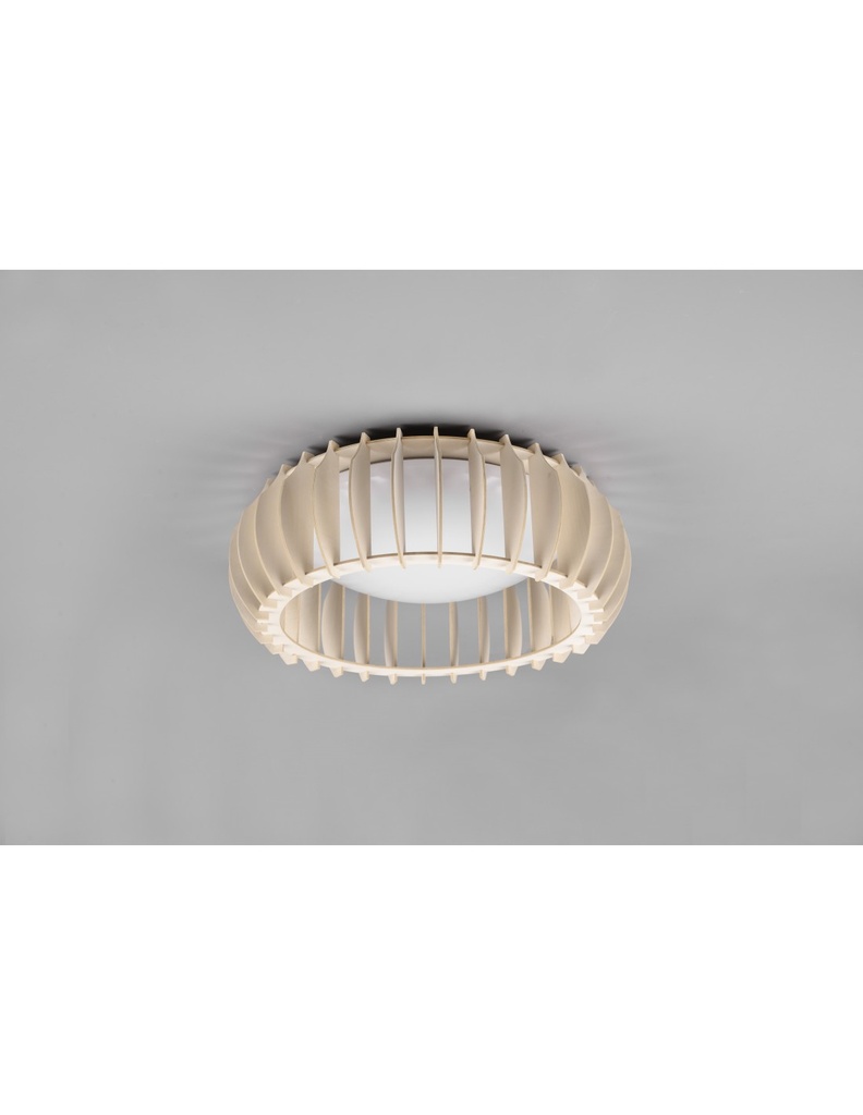 Lampada Da Soffitto Legno Naturale Led Dimmer Monte Ø40 cm Trio Lighting
