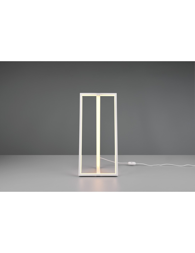 Lampada Da Tavolo Squadrata Moderna Touch Dimmer Led Edge Bianco Trio Lighting