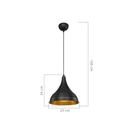 Lampada a sospensione Leda ASZ1338 in metallo nero
