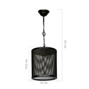 Lampada a sospensione Nadra MDL3857 in metallo reticolato nero