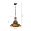 Lampada a sospensione Tarus stile industriale oro antichizzato MDL4468