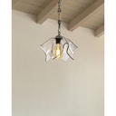 Lampada a sospensione Volga MDL3781 oro antichizzato e vetro fumè