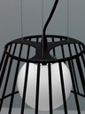 Lampada a sospesione in metallo con paralume nero D25/35xD20/35x120h cm