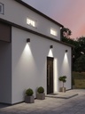 Lampada da Parete in Alluminio Pressofuso con Diffusori in Vetro Trasparente - 20W - 2620 Lumen - Classe E - Luce Calda bianco