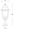 Lampada da esterno in alluminio pressofuso con diffusori in vetro trasparente - Altezza max 210mm - Potenza massima 100W nero