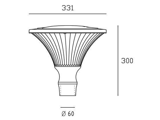 Lampada da esterno in alluminio pressofuso con luce diretta e diffusore trasparente - 50W salvia