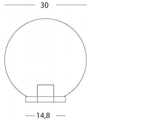 Lampada da esterno in termoplastico con sfera fumé Ø 25cm nero