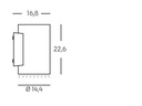 Lampada da parete in alluminio pressofuso con diffusori in vetro trasparente - 20W, 2120 lumen alluminio