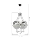 Lampada da soffitto Sare MDL3550 argento vetro decorato e pietre effetto cristallo