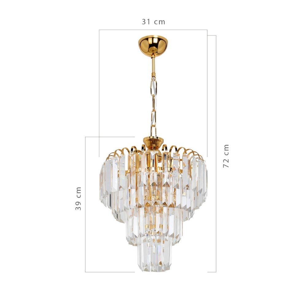 Lampada da soffitto a 3 luci  Miranda MDL3831 vetro e oro