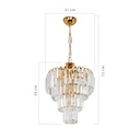 Lampada da soffitto a 3 luci  Miranda MDL3831 vetro e oro