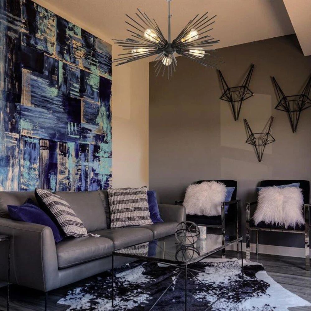 Lampada da soffitto a 5 luci Salem MDL3806 metallo nero