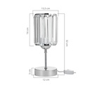Lampada da tavolo Alis cromata e paralume effetto cristallo MNG7079