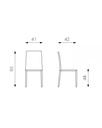 4x Sedia in similcuoio e metallo bianco Kitty STS