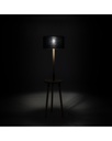 Lampada da terra Acrux in tessuto nero e legno STS