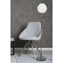 Lampada da terra a stelo Yumak MDL4256 grigio e paralume tessuto bianco
