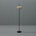 Lampada da terra paralume tortora base nera cm 34 x 160 h