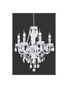 Lampadario 5 Bracci Lüster Classico Cromo e Bianco con Pendenti Decorativi Trio Lighting