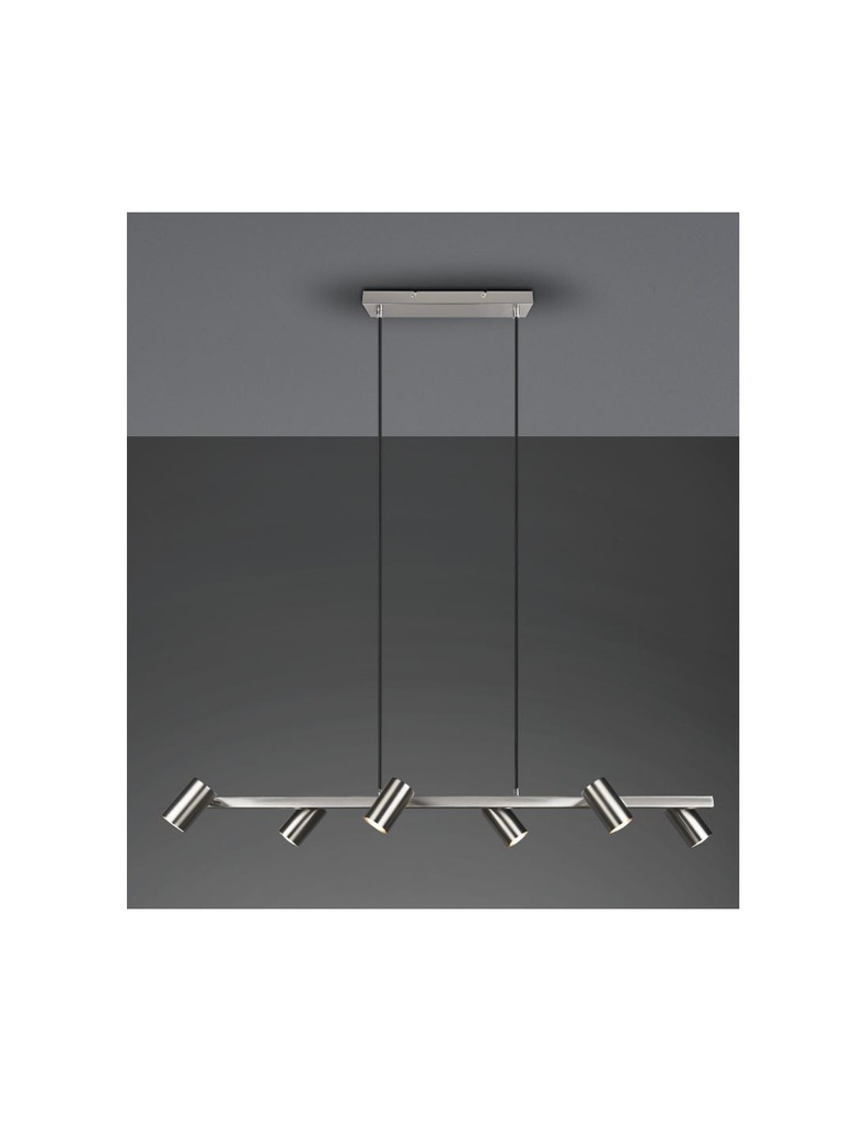 Lampadario 6 Faretti GU10 Orientabili Marley Nichel Trio Lighting