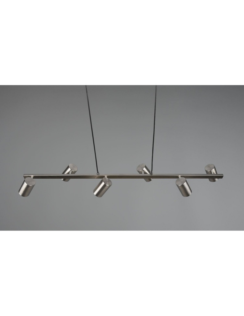 Lampadario 6 Faretti GU10 Orientabili Marley Nichel Trio Lighting