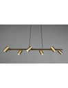 Lampadario 6 Faretti GU10 Orientabili Marley Ottone Invecchiato Trio Lighting