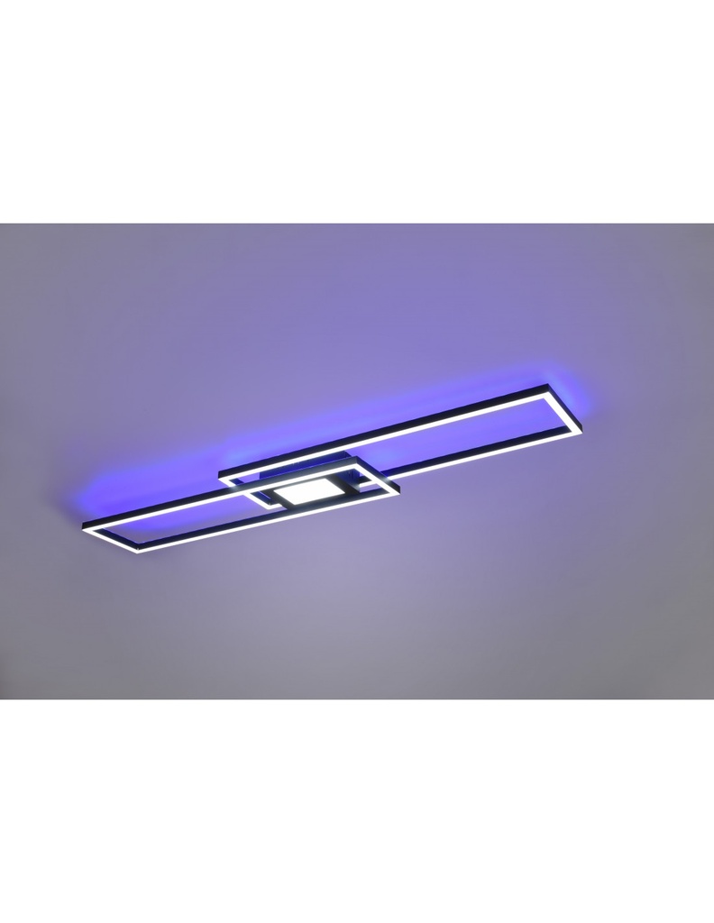 Lampadario Plafoniera Rettangoli Doppia Emissione Led Ganado Nero Trio Lighting