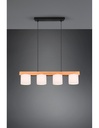 Lampadario Sospensione Legno 4 Paralumi Bianchi Cameron Trio Lighting
