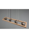 Lampadario Sospensione Rettangolare 4 Spot Orientabili Legno E Metallo Nichel Bell Trio Lighting