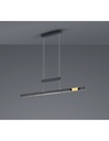 Lampadario Ufficio Moderno Trajan Doppio Led Touch Dimmer Nero E Ottone Trio Lighting