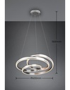 Lampadario Vortice Moderno Yara Nichel Led Dimmer Trio Lighting