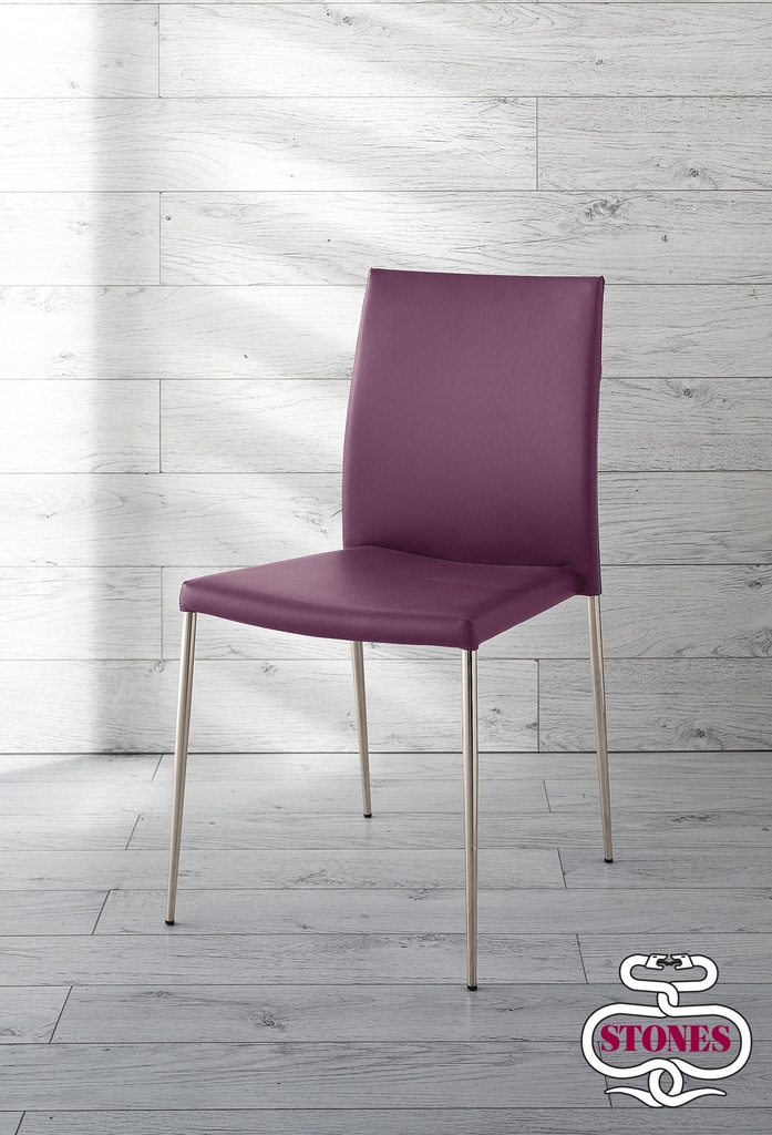 4x Sedia in similpelle viola 41,5x44x85h cm 