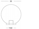 Lampione da giardino in termoplastico con sfera chiara Ø 30cm nero
