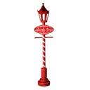 Lampione metallo led cartello polo nordrosso cm36x24h152