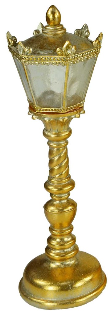 Gold led resin lamppost cm13x12,5h41,5