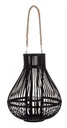 Lanterna Belem nero con manico in bamboo