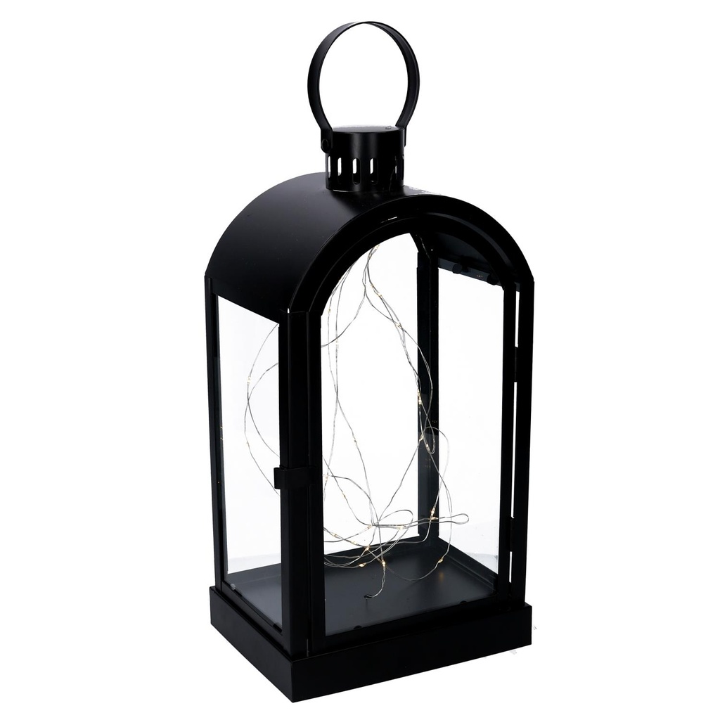 Lanterna led metallo nero cm20,2x15,2h38,5-46