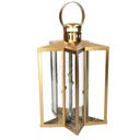 Lanterna led metallo stella oro cm27,5x27,5h42-48
