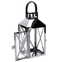 Lanterna metallo 1-2 argento quadro cm19x19h42
