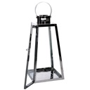 Lanterna metallo 1-3 argento quadro cm20,5x20h47