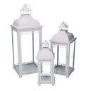 Lanterna metallo 1-3 bianco cm20x20h53,2